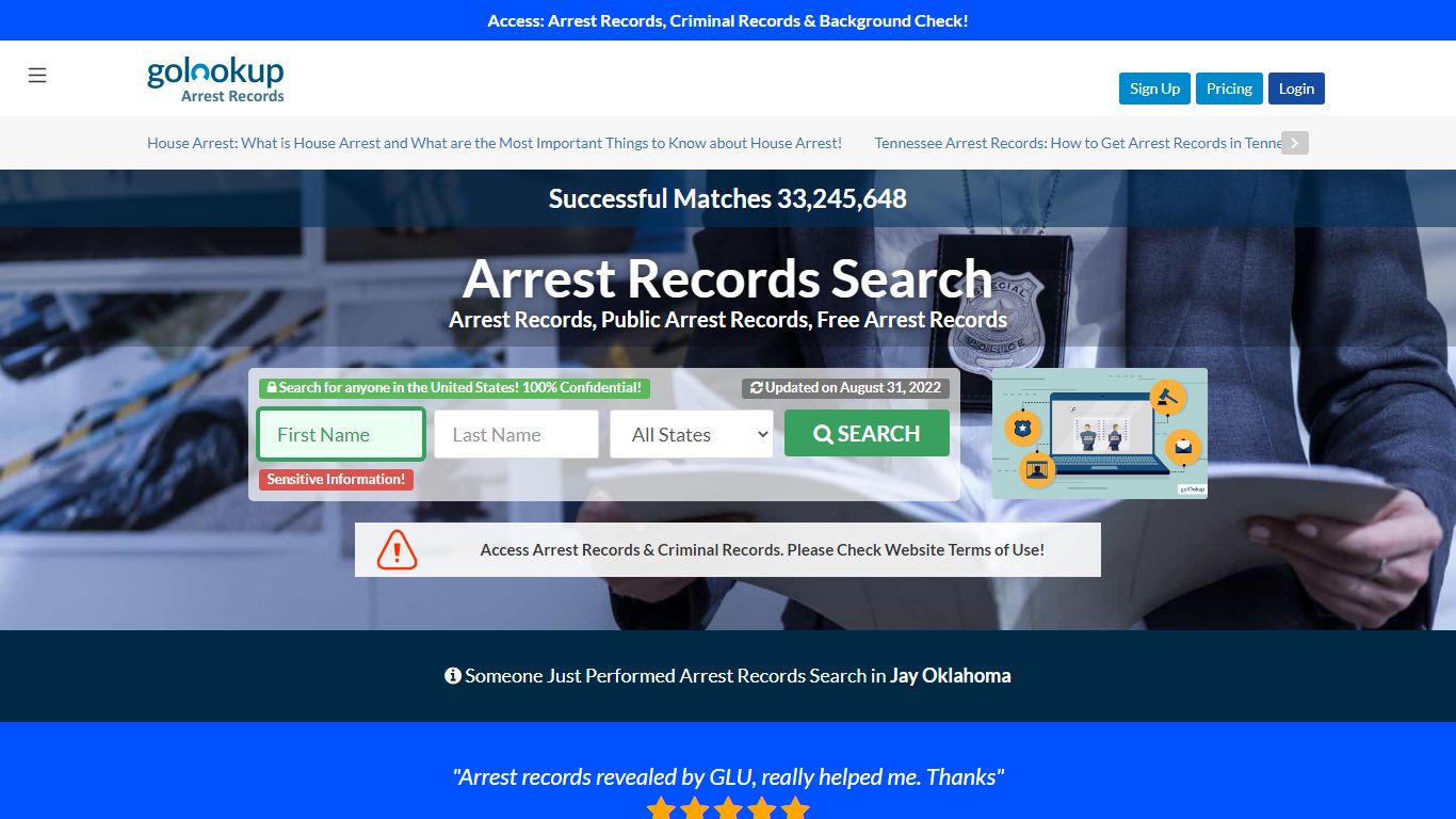 Online Arrest Records | Free Arrest Records Search | GoLookUp